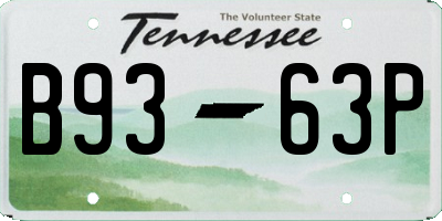 TN license plate B9363P