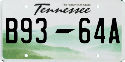 TN license plate B9364A