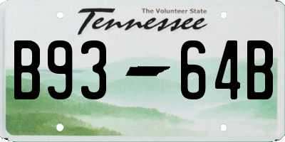 TN license plate B9364B