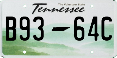 TN license plate B9364C