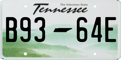 TN license plate B9364E