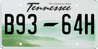 TN license plate B9364H