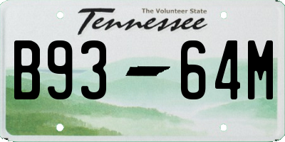 TN license plate B9364M