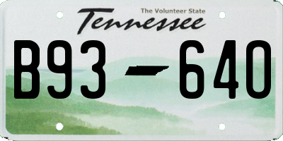 TN license plate B9364O