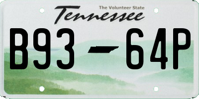 TN license plate B9364P