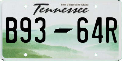 TN license plate B9364R