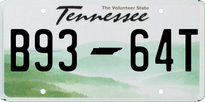 TN license plate B9364T