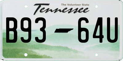 TN license plate B9364U