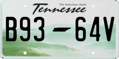 TN license plate B9364V
