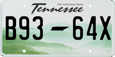 TN license plate B9364X