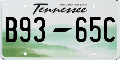 TN license plate B9365C