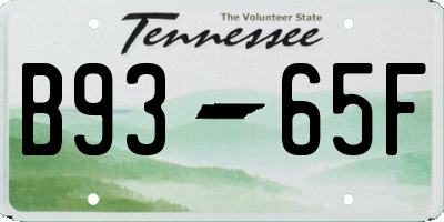 TN license plate B9365F