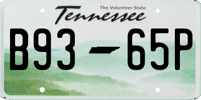 TN license plate B9365P