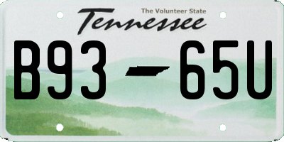 TN license plate B9365U