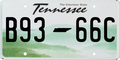 TN license plate B9366C
