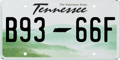TN license plate B9366F