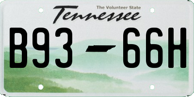 TN license plate B9366H
