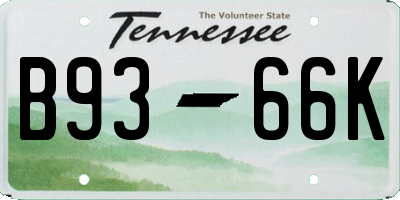 TN license plate B9366K