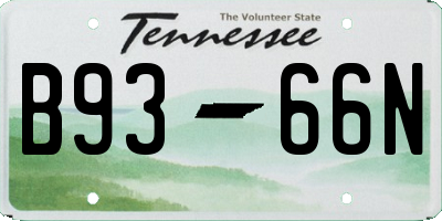 TN license plate B9366N