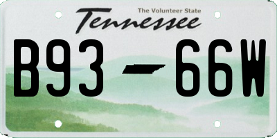 TN license plate B9366W