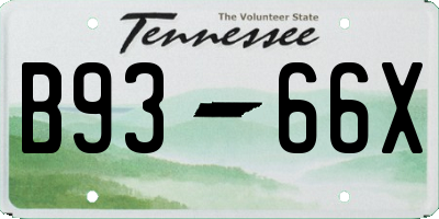 TN license plate B9366X