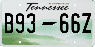 TN license plate B9366Z