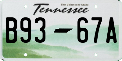 TN license plate B9367A