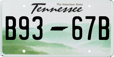 TN license plate B9367B