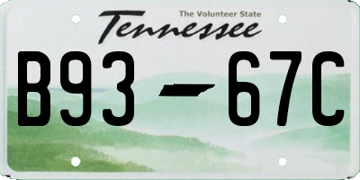 TN license plate B9367C
