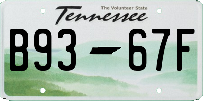 TN license plate B9367F