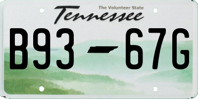 TN license plate B9367G
