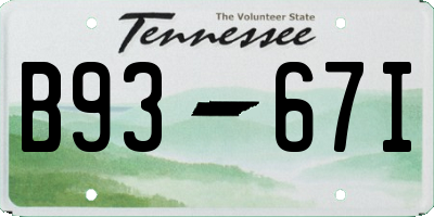 TN license plate B9367I