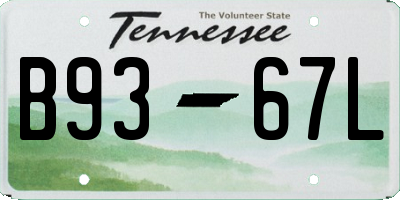 TN license plate B9367L