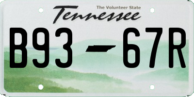 TN license plate B9367R