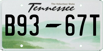 TN license plate B9367T