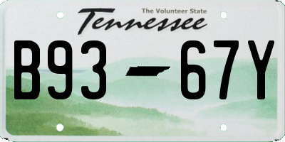 TN license plate B9367Y