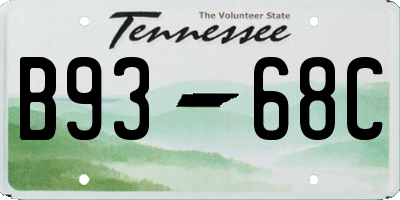 TN license plate B9368C