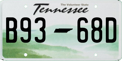 TN license plate B9368D
