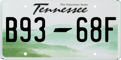 TN license plate B9368F