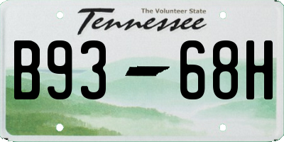 TN license plate B9368H