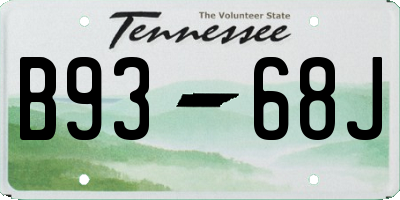 TN license plate B9368J