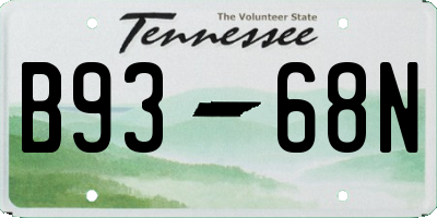 TN license plate B9368N