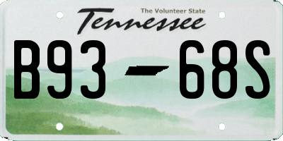 TN license plate B9368S