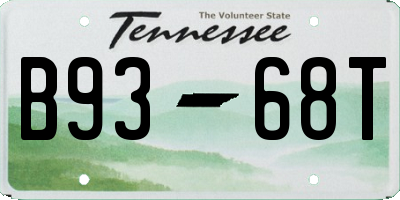 TN license plate B9368T