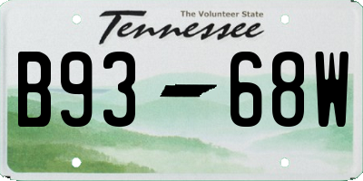 TN license plate B9368W
