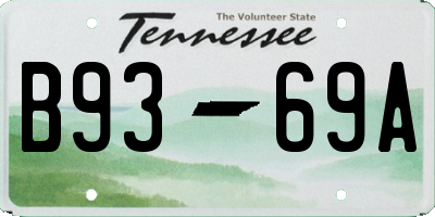 TN license plate B9369A