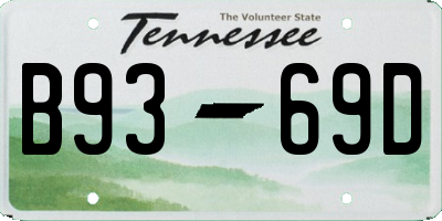 TN license plate B9369D