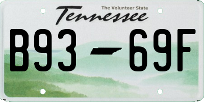 TN license plate B9369F