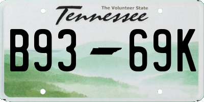 TN license plate B9369K