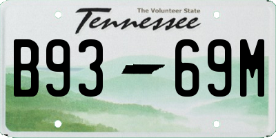 TN license plate B9369M
